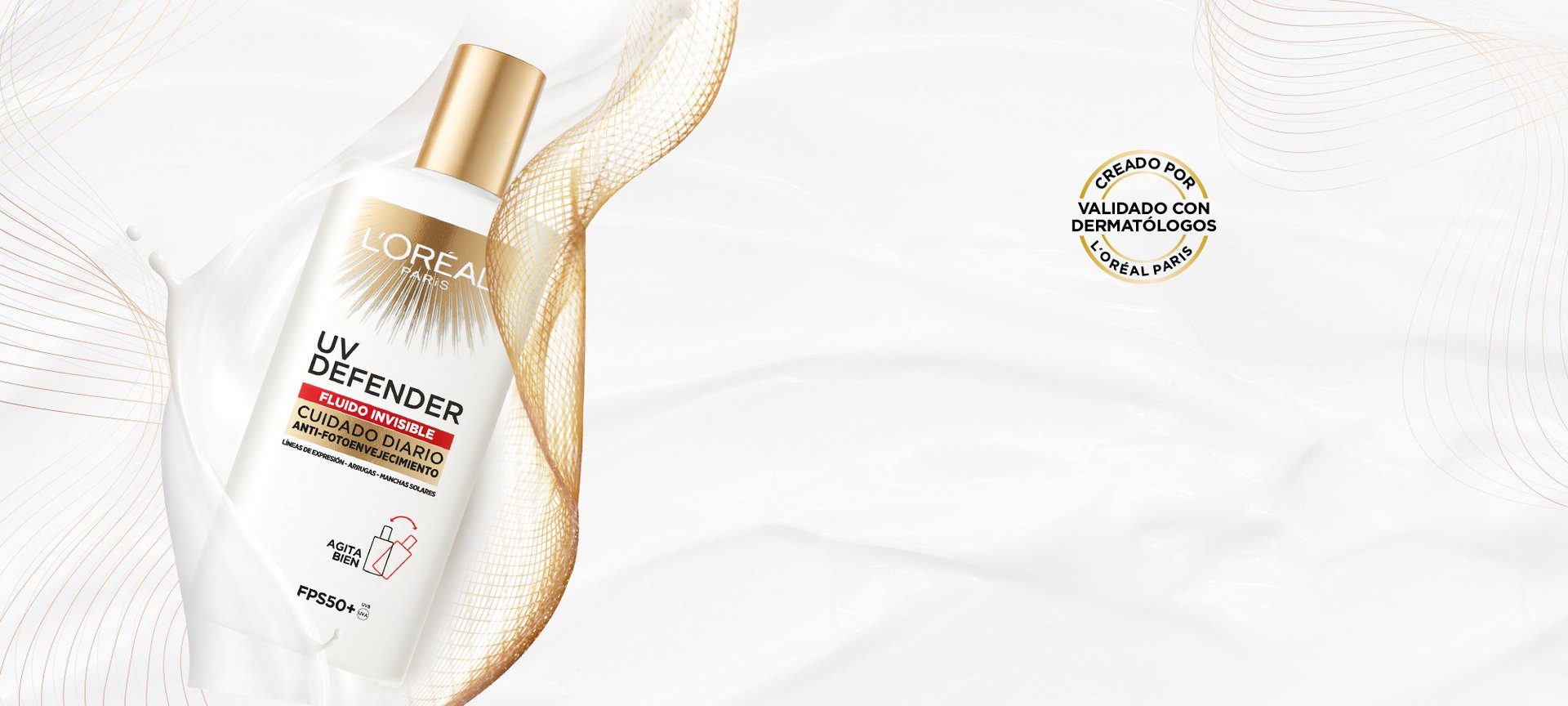 UV Defender: Protección solar, fluido invisible FPS 50+