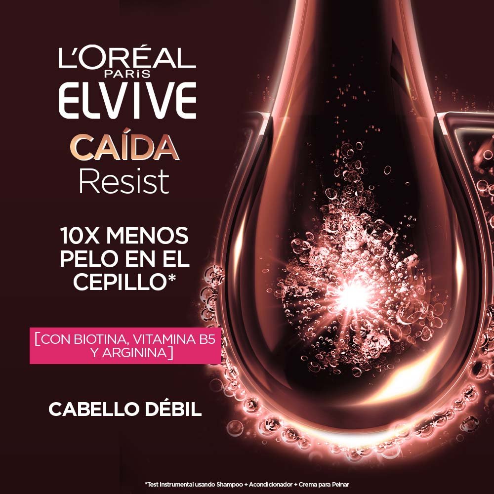 Resultado de Elvive Aminexil con cabello de apariencia más densa y cuero cabelludo menos visible en 6 semanas