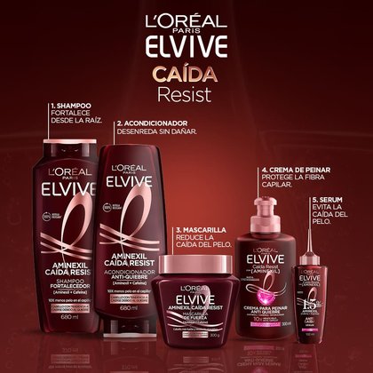 Acondicionador Elvive Anticaída Aminexil como parte de la rutina capilar