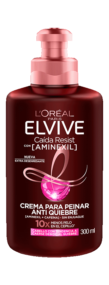 Crema de Peinar Elvive Caída Resist Aminexil 300 ml de L'Oréal Paris sin enjuague para cabello propenso al quiebre