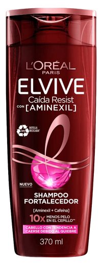 Shampoo Elvive Anticaída con Aminexil 370 ml para caída cabello y cabello débil L'Oréal Paris