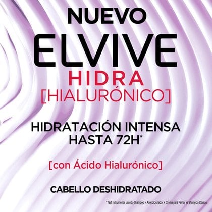 Shampoo Hidra Hialurónico con Ácido Hialurónico de Elvive L'Oréal Paris claim