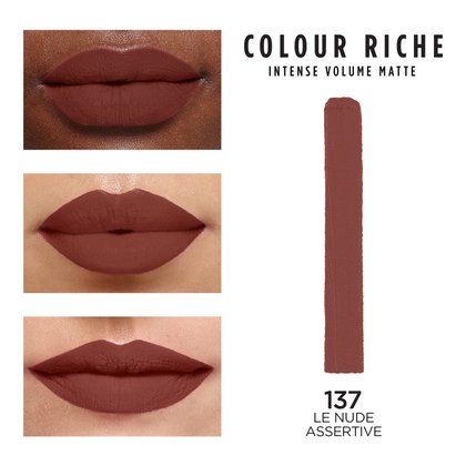 Color Riche intense volume matte. 137 le Nude Assertive Centroamerica.