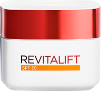 Cuidado facial Foto del envase de la crema diurna con FPS 30 Revitalift (producto estrella)