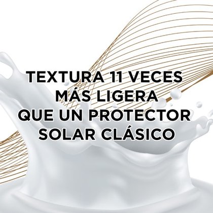 Textura fluida invisible del protector solar facial UV Defender FPS 50+, 11 veces más ligera que un protector solar clásico